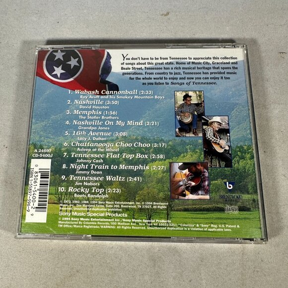 Songs Of Tennessee CD Featuring Roy Acuff & More 1994 Brentwood Sony Music - Picture 2 of 3